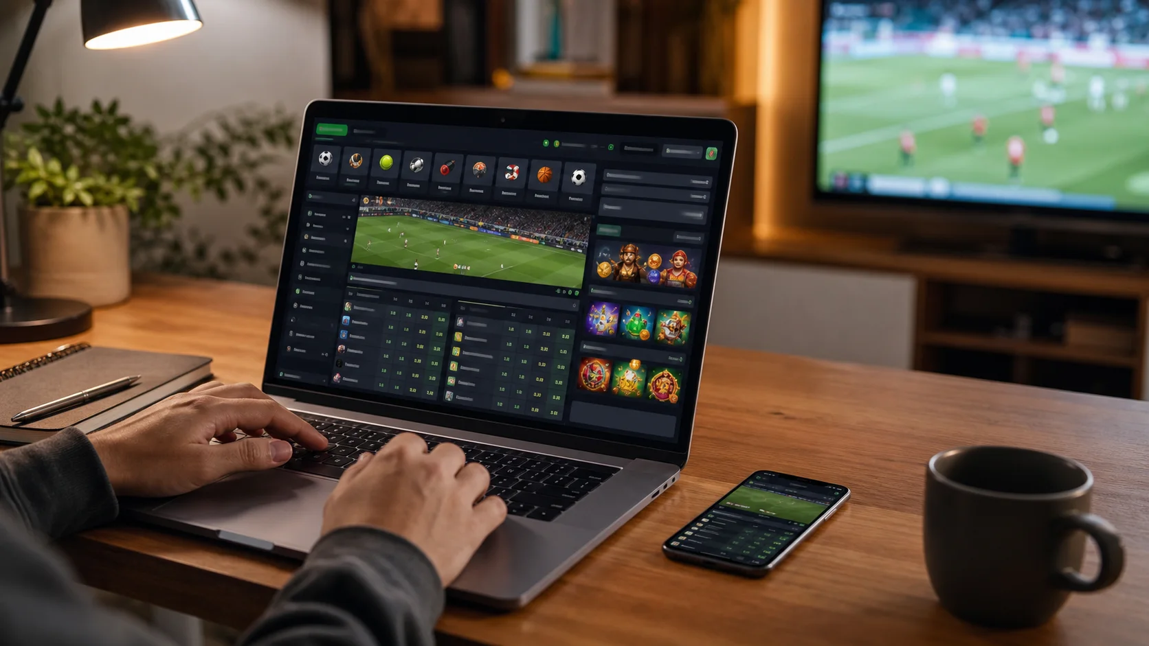 Plataforma cloudbet em notebook e celular com apostas esportivas e cassino online